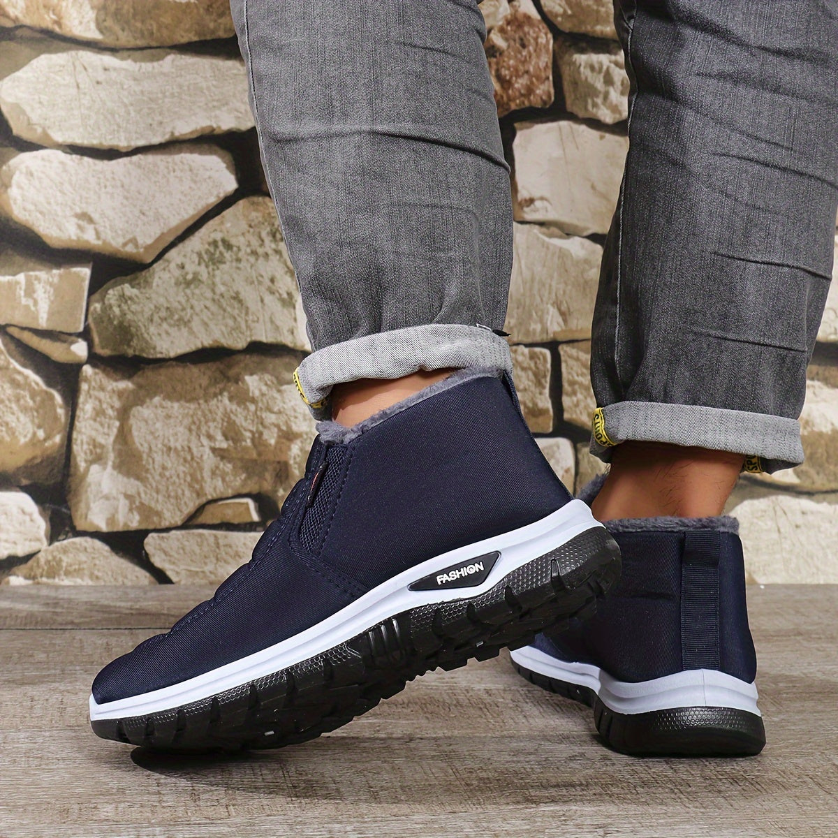 '-Lined New Winter Men's Outdoor Non-Slip Soft Comfortable Warm Lined Cold-Proof Shoes and Boots