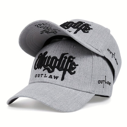 1pc Handsome Trendy Rap Hip Hop Men's Versatile Cap, Unisex Style Creative Embroidered Baseball Cap