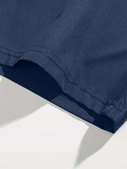 Men's Quick-Dry Polyester Swim Trunks with Zipper Pockets