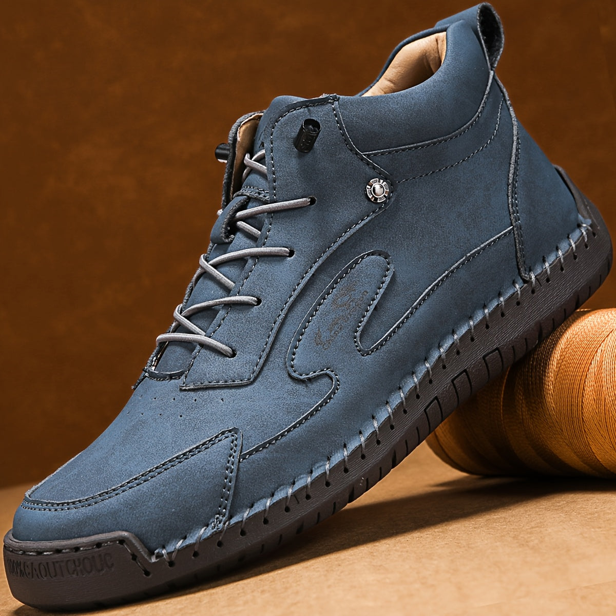 Men's Casual Chelsea Boots with Lace-Up, All-Season Style