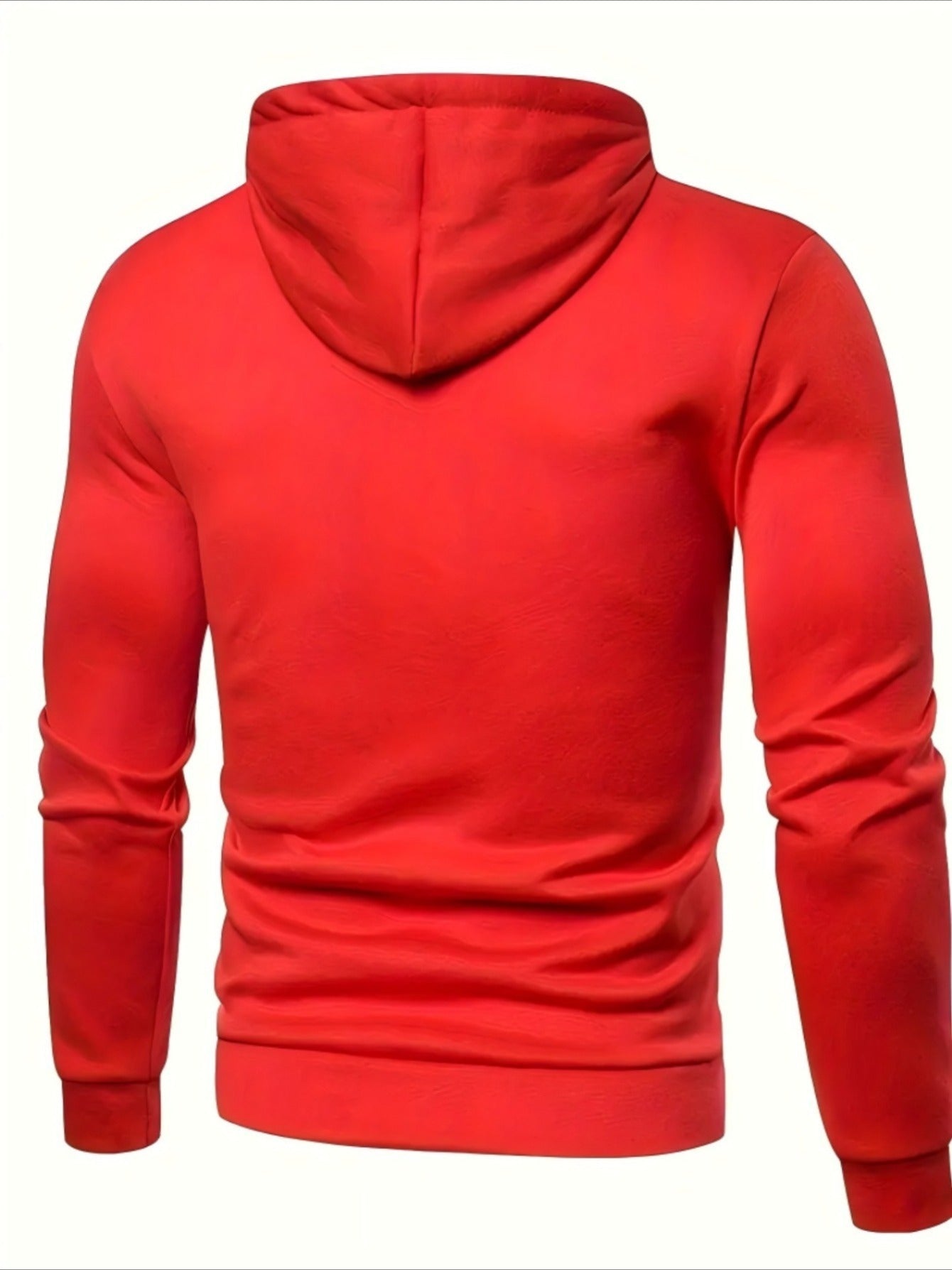 Men's Red Hooded Zip-Up Jacket with Logo Patch Pocket - Logo Personalization, Full-Zip Front Closure, Hooded Collar & Black Zipper - Casual Sportswear Winter Coat for Gym,, Streetwear () - Logo Printing Service, Mens Clothes,