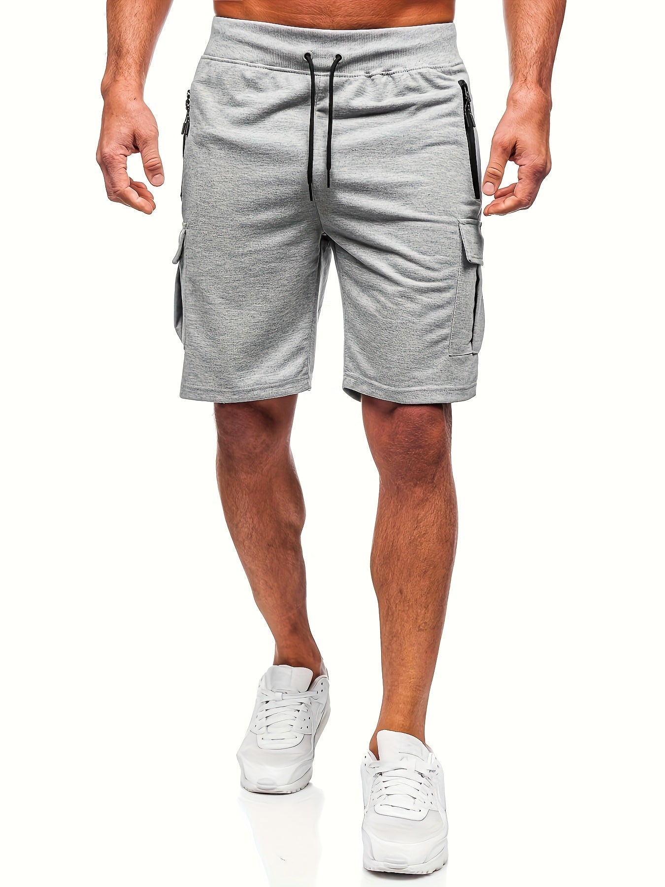 Men's Polyester Cargo Shorts with Multi-Pockets for Outdoor Sports