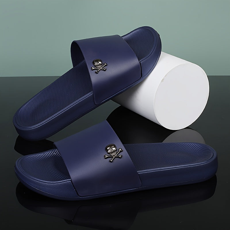 Men's Lightweight Anti-Odor Summer Slippers with Skull Print