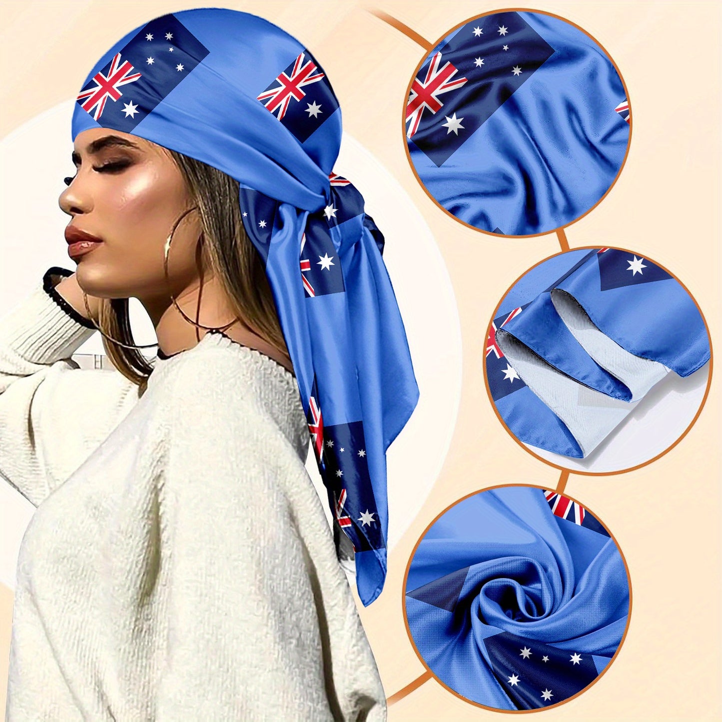 Australian Flag Geometric Scarf Lightweight Unisex Accessory