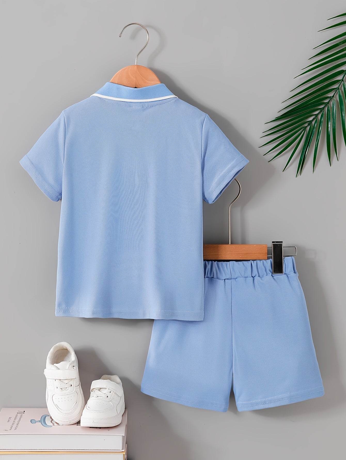 Boys' Summer Polo Shirt & Shorts Set, Casual Lightweight 2-Piece