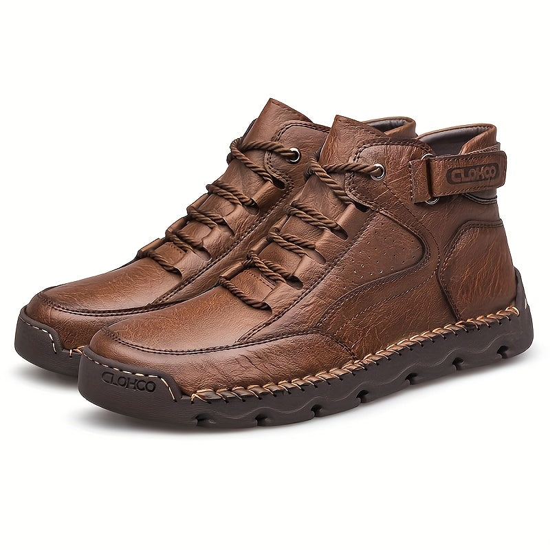 Men's Casual Mid-Top Lace-Up Rubber Sole Sports Shoes