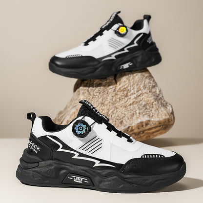 2025 Men'S Slip-Resistant Durable Fashionable Comfortable Height-Increasing Casual Skate Shoes, Low Top Round Toe Lace-Up with Fabric Inner  PVC Sole for All Seasons, Street Style Casual Footwear   Modern Look Sneakers   Dur