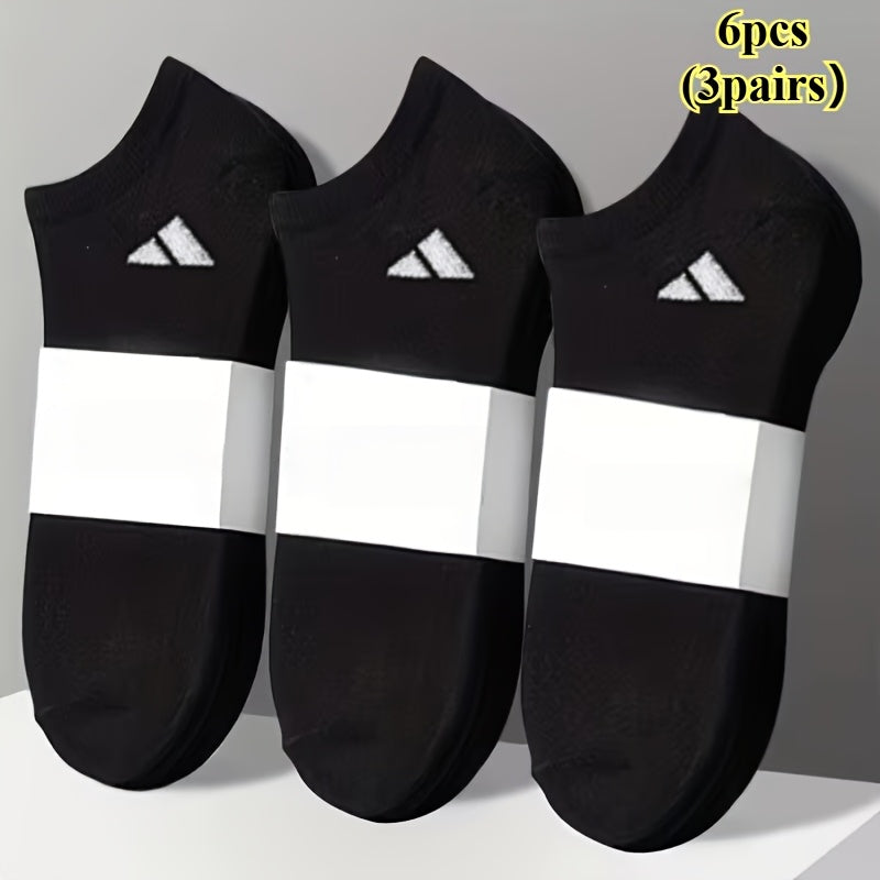 Unisex Invisible Sports Socks 3 or 6 Pairs Moisture-Wicking