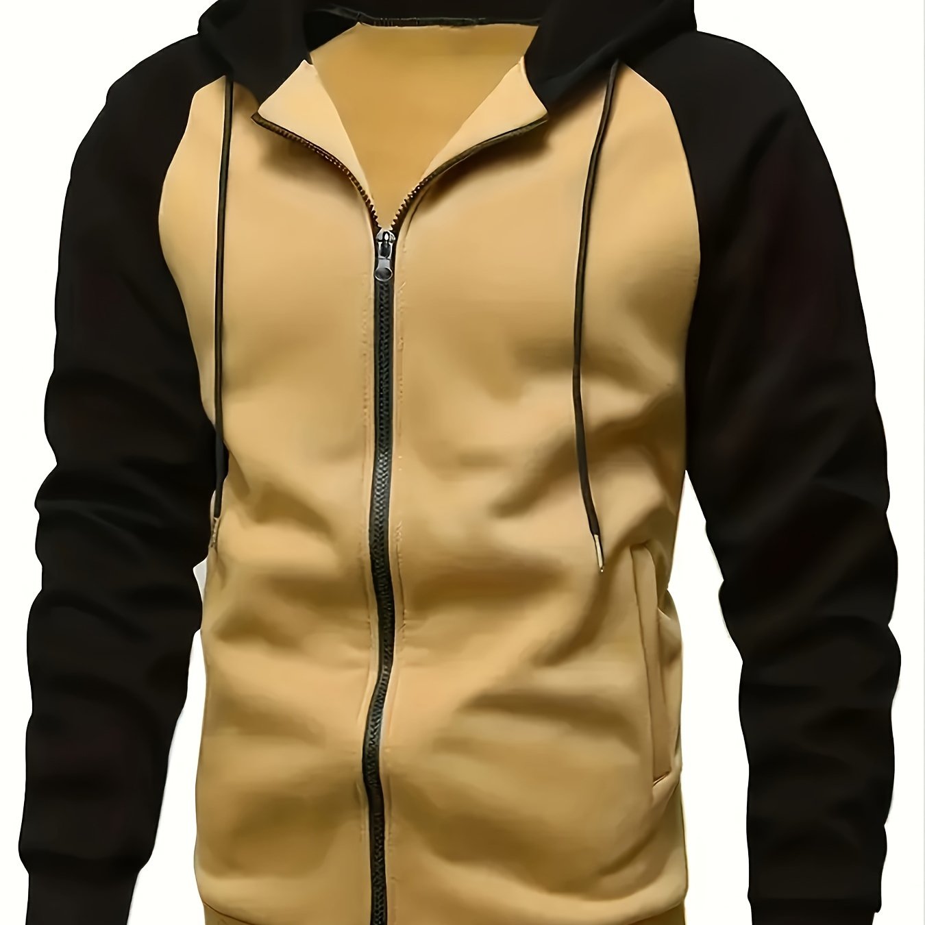 Men's Colorblock Hooded Jacket For Sports Outdoor, Stylish Leisure Outwear