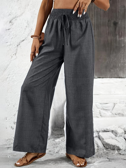 Elegant Solid Color Twisted Knot Straight-Leg Pants