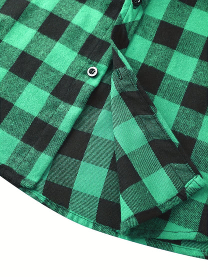 Plaid Shirt Coat For Men Long Sleeve Casual Regular Fit Button Up Hooded Shirts Jacket