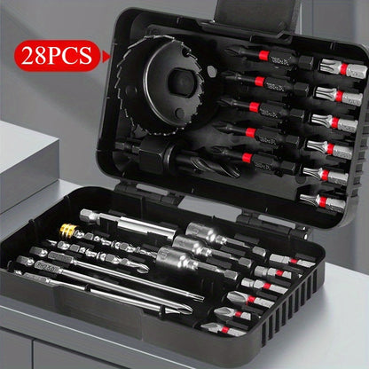 HUHAO Drill Bit Set with Magnetic Screwdriver And Impact Driver Bits for Wood And Metal, Complete with a Storage Case.