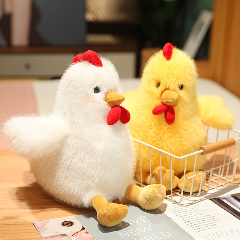 30Cm/11.81In Cute Chicken Plush Toy Soft Stuffed Animal Realistic Rooster Doll Comfortable Home Decor Plush Gift for Birthdays And Christmas