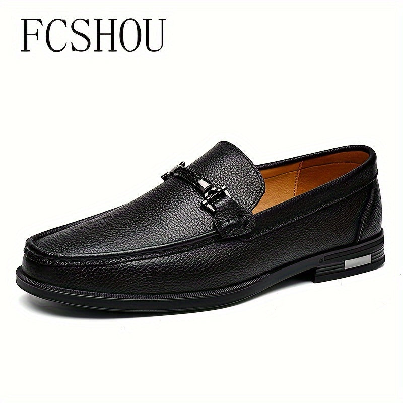 Men's High-End Split Leather Pointed Toe Loafers