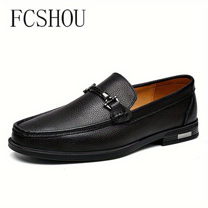 Men's High-End Split Leather Pointed Toe Loafers