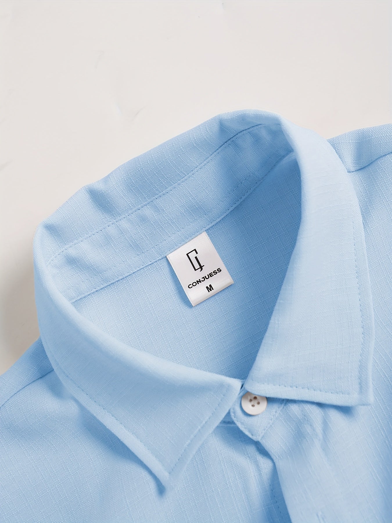 Men's Summer Casual Solid Color Shirt and Shorts Set