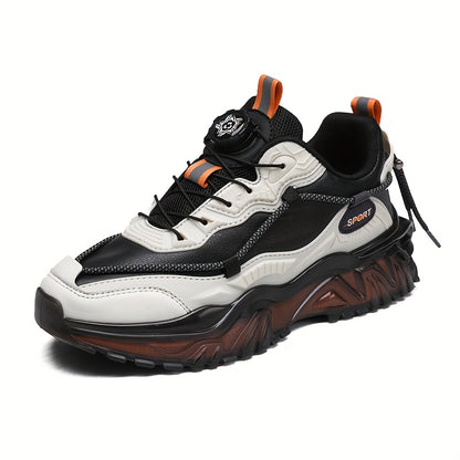 Men'S Preppy Sports Sneakers - All-Season Casual Lace-Up Shoes with Faux Upper, Fabric Inner  PVC Sole - Round Toe Low Top for Daily Wear
