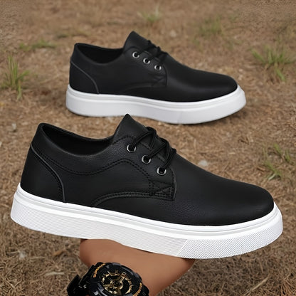 Men's All-Season Casual Motorcycle & Skate Shoes, Lace-Up Flat Sole