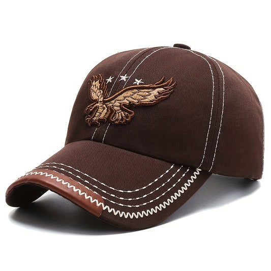 Unisex Breathable Baseball Cap with Eagle Embroidery, Lightweight