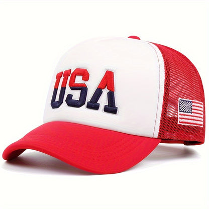 Men's Breathable USA Flag Baseball Cap Casual Mesh Hat