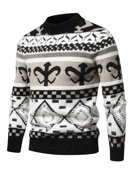 Round-Neck Sweater for Autumn And Winter, Warm Knitted Casual Fashion Versatile Top