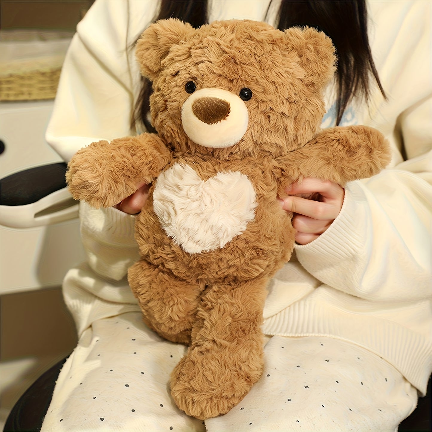 35Cm/13.78In Adorable Heart-Shaped Bear Plush Toys Kawaii Panda Stuffed Animals Ultra Soft Cuddly Gifts for Boys And Girls Birthday Celebrations Holiday Home Decoration