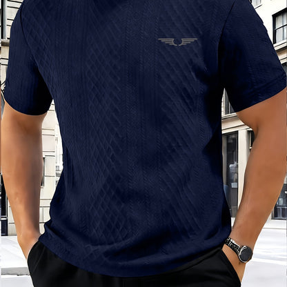 Fashionable and Simple Casual Short-sleeve T-shirt for Daily Commuting and Shopping, a Comfortable and Breathable Top for Men - ayq