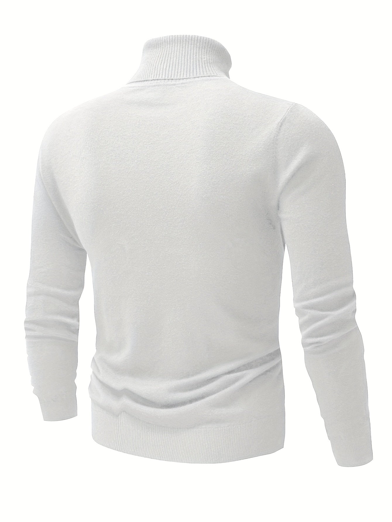 Men'S High-Neck Knitted Sweater | Slim Fit Pullover with Embroidered Spurs Design, Soft and Comfortable, Rayon Fabric, Fall/Winter Collection