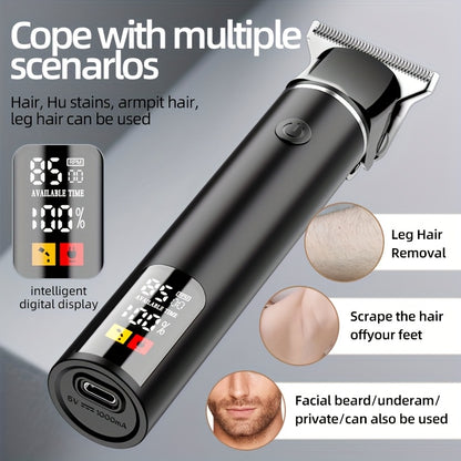 Men's Hair Trimmer, Hair Salon Electric Hair Clipper, USB Fast Charging, Men's Shaver, Shaving Scissors, Home Hairdressing Tools, Men's Facial, Comes with 6 Size Limit Combs, Surprise Gifts - ayq