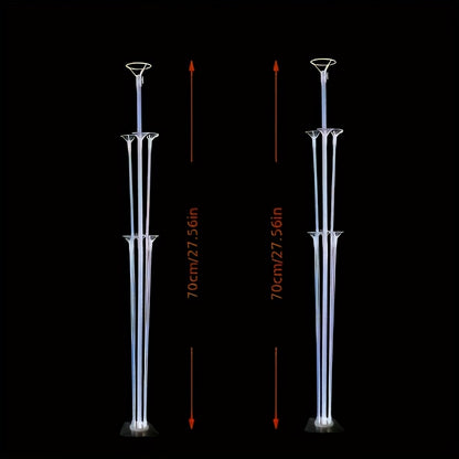 Two Sets, 70Cm Balloon Stand with Self-Adhesive Base - Durable Acrylic Balloon Holder for Weddings, Birthday Parties, Table Decorations And Shower Supplies. Suitable for for Christmas, Newyear, Valentine, Party Events