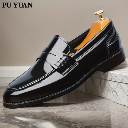 Men's Plus Size Casual Business Loafers with Microfiber Upper