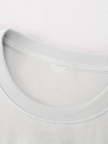 Men'S Happy New Year Sweatshirt - Light Grey with Orange Lettering - Regular Fit Crewneck Pullover for New Year'S Eve, NYE Parties & Casual Attire - Non-Permanent Celebration Sweater for Everyday & Special Occasions, New Year