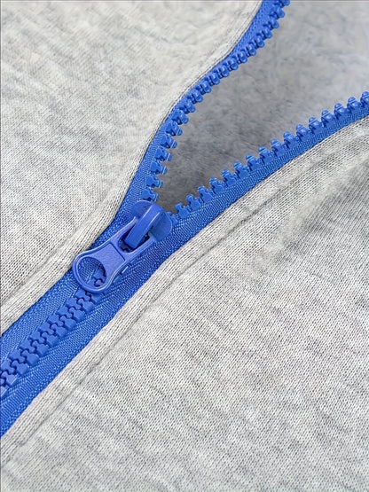 New Men's Colorful Loose Casual Sports Jacket, Zipper Hoodie for Outdoor Use, Simple Autumn Top