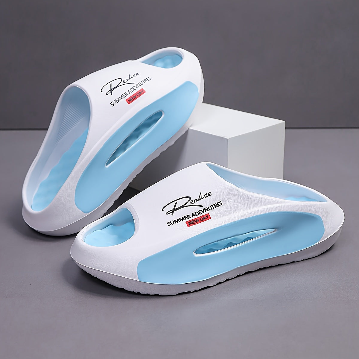 Men's Lightweight EVA Foot Massaging Slippers with Arch Support