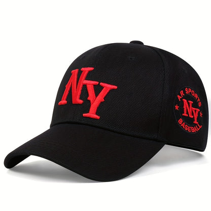 1pc Unisex Sunshade Adjustable Casual Baseball Cap With NY Pattern For Spring And Autumn Travel Seaside Party