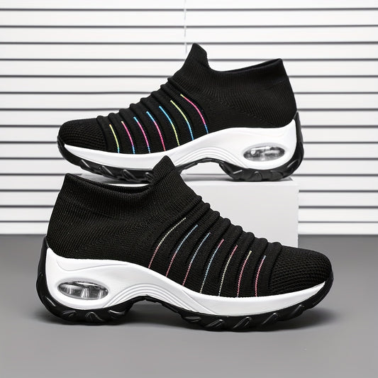 Women's Slip- Shoes - Lightweight Breathable Fabric Upper, Soft Cushioned PU Sole, Low-Top Casual Sneakers for Walking, Jogging  Casual Attire - All-Season Comfort (Black), Ladies Sneakers, Allseason Footwear, Stylish Slipon