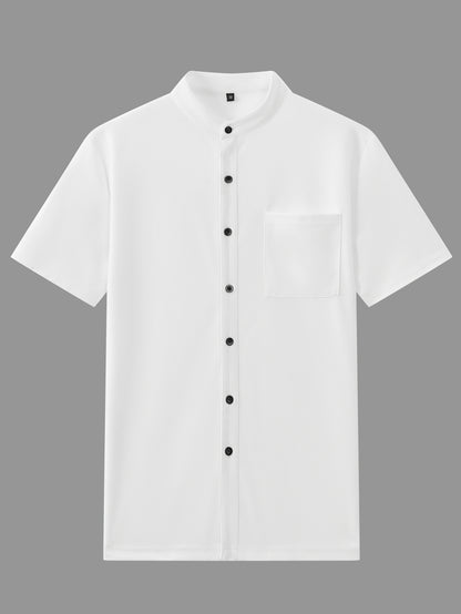 Men'S Two-Piece Set Featuring a Short-Sleeve Cardigan with Pockets And Drawstring Pocket Long Pants, Perfect for a Clean And Comfortable Summer.