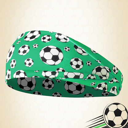 Unisex Elastic Soccer Print Headband for Training & Casual Wear