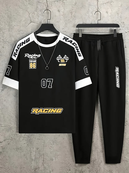 Sham Shui 3D Digital Print Long Pants and Short Sleeve Set