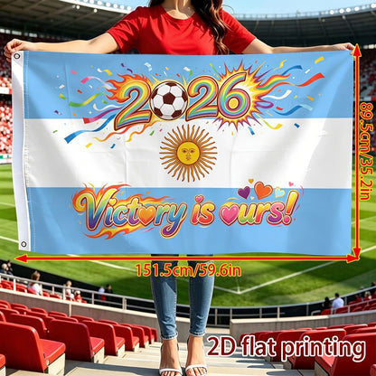 Argentina 2026 Victory Football Fan Flag - Polyester, Outdoor Use