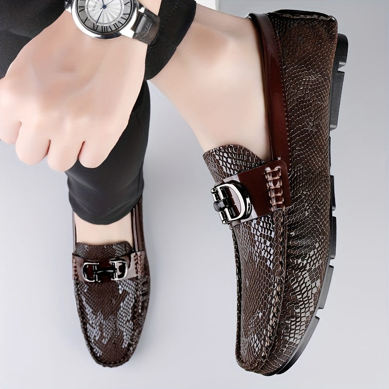 Men's Lightweight PU Leather Slip-On Loafers for All Seasons