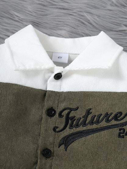 Boys' Fall-Winter Corduroy Bomber Jacket & Pants Set - ayq