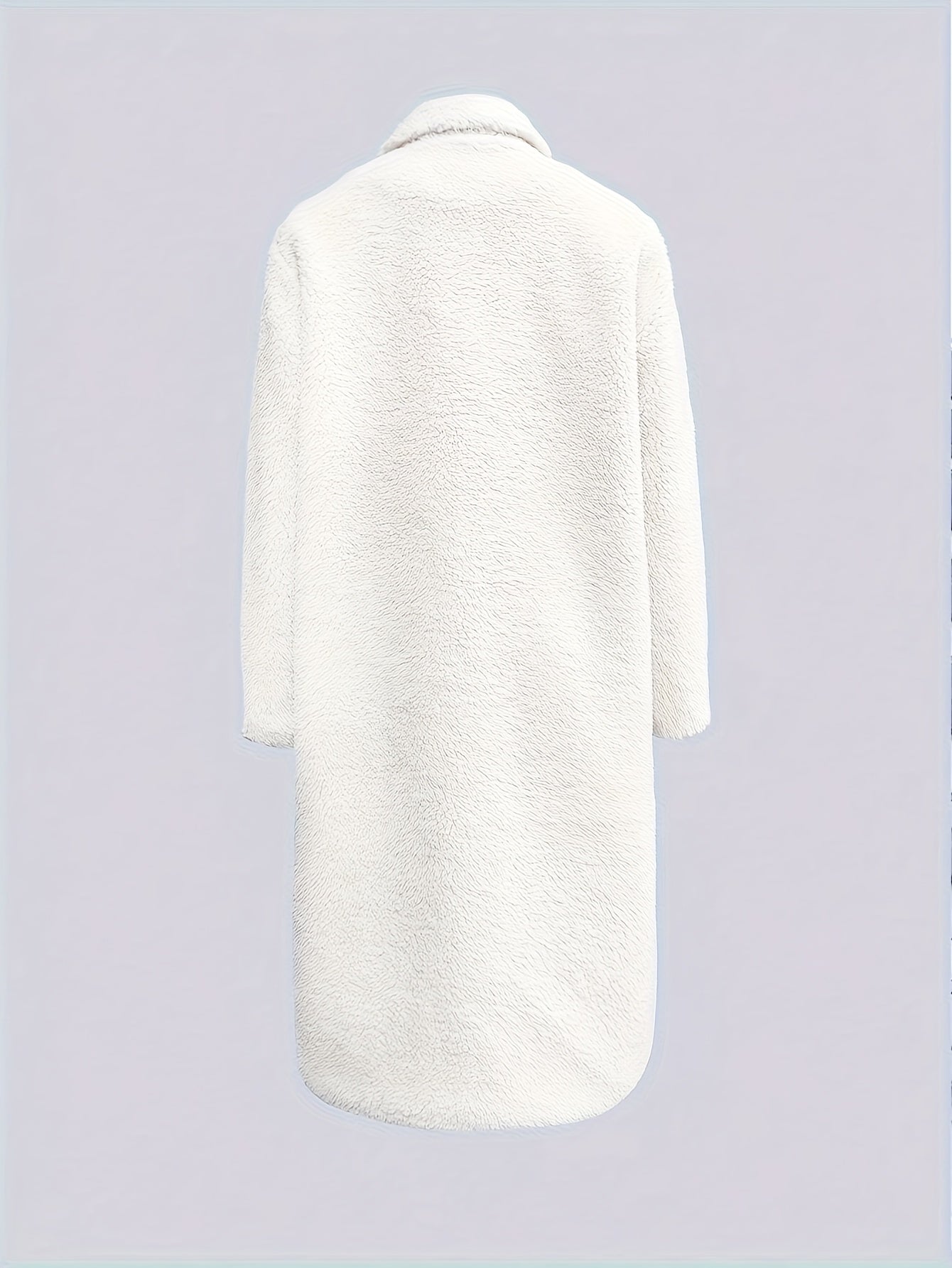 Women'S Elegant Long Faux Fur Coat - Plush Beige Double-Breasted Winter Coat with Button Details, Flap Pockets & Ribbed Cuffs, Stylish Fall/Winter Outerwear for Casual or Formal Outfits, Winter Coats And Vests, Formal Winter