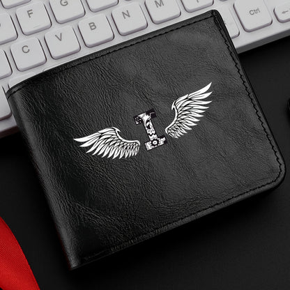 Wing Letter Print Faux Leather Wallet - Casual Fold Design with Credit Card Slots and Coin Purse, Perfect Valentine's Day Gift