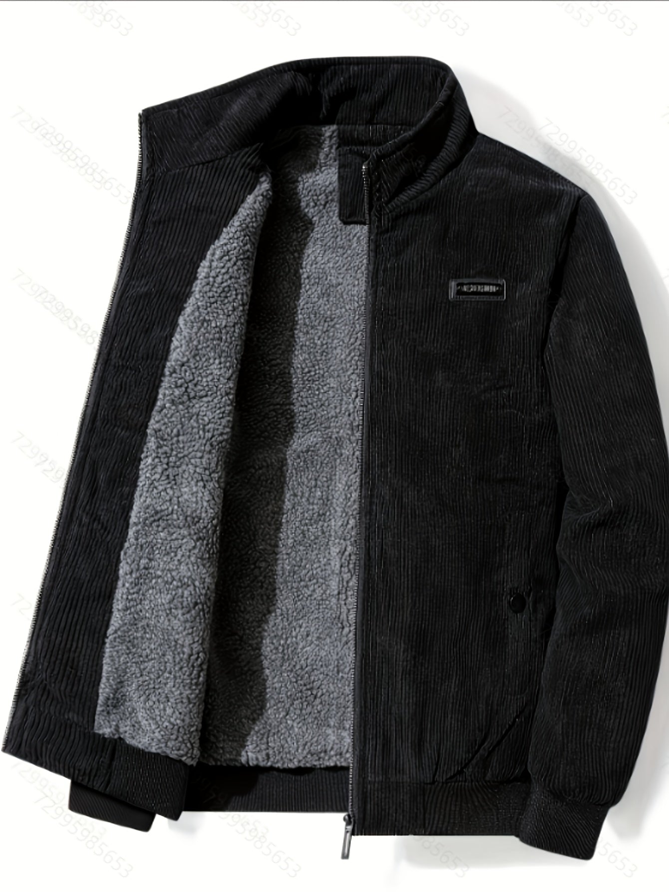 Men's Corduroy Jacket Olive Green - Retro Loose-Fit Full-Zip Winter Coat with Stand Collar & Zippered Pockets, Machine Washable Corduroy Outer (No) for Casual & Formal Wear - Autumn/Winter Outerwear, Womens Coats And Jackets,