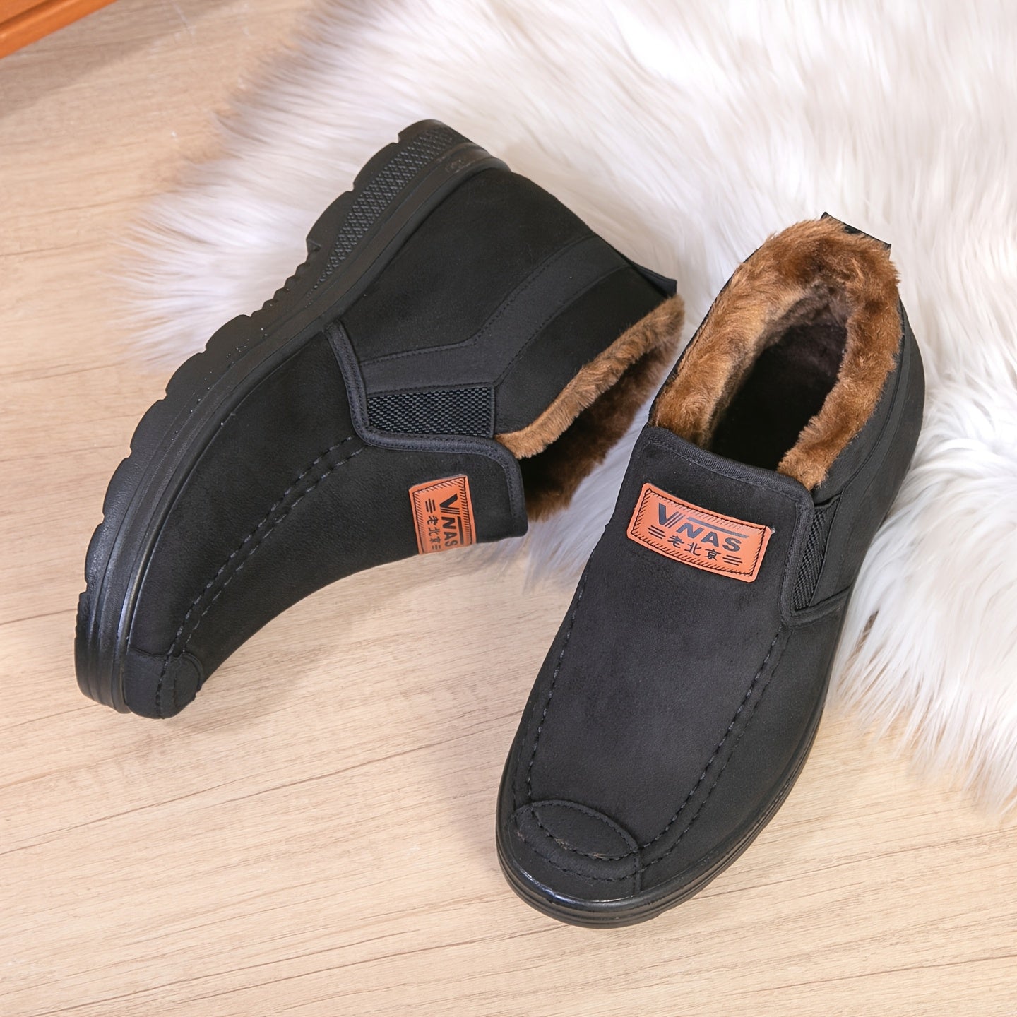 Men's Winter Thermal Slip-On Sneakers - Warm Low-Top Casual Shoes with Sole, All-Fabric Upper for, Outdoor & Daily Wear | Cold Weather Footwear (Autumn/Winter) | Suitable for Men