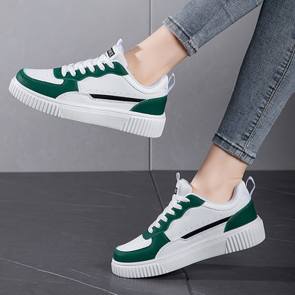 Women's White Sneakers with Color Accents, Soft Insole, Breathable