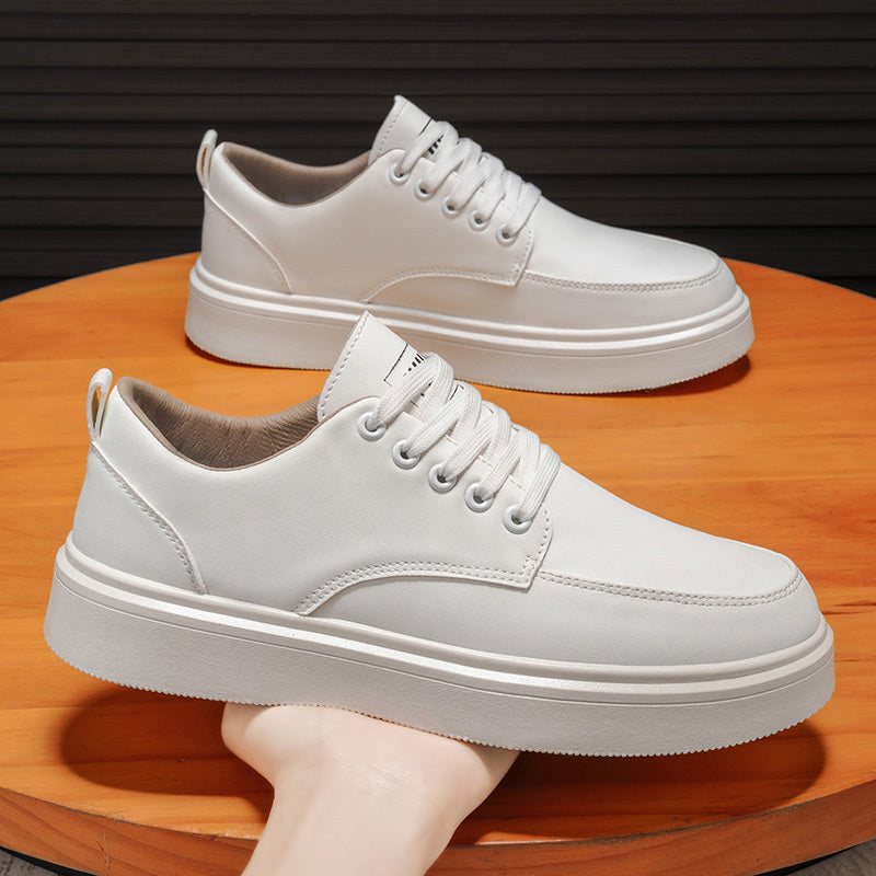 LOEIKAN 2026 New Solid Color Low-Top Versatile Elegant Business Casual Shoes, Comfortable Flat Black and White Trendy Fashion Minimalist Sneakers - ayq