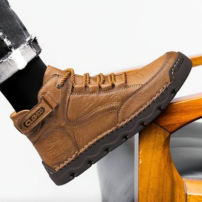Men's Casual Mid-Top Lace-Up Rubber Sole Sports Shoes
