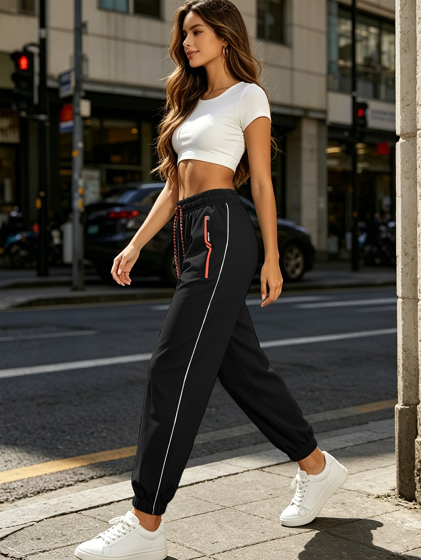 Women's Summer Sports Joggers with Elastic Waist - Breathable Casual P